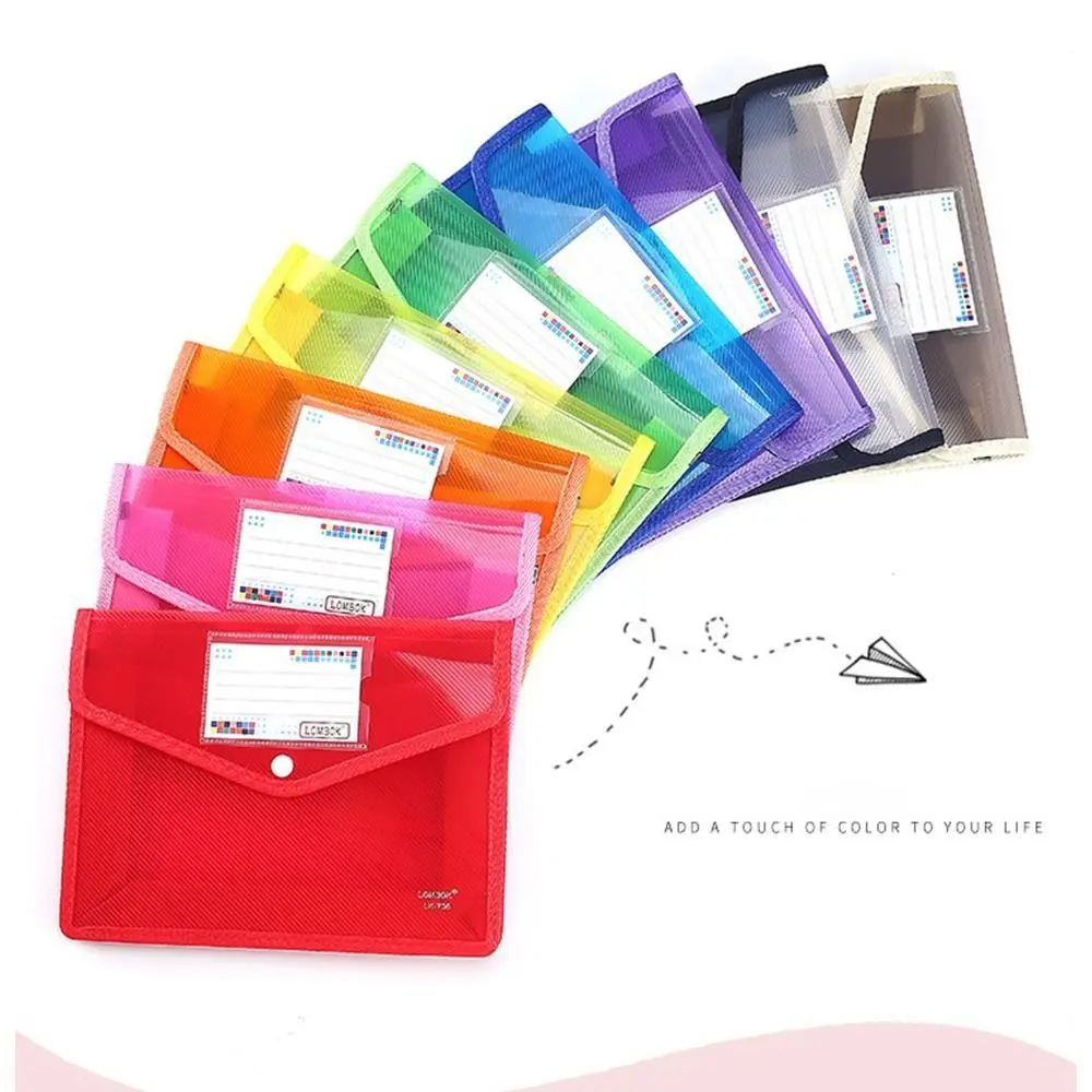 Sac en PVC de grande capacité, pochette de rangement de papeterie, sac de documents, dossier enveloppe, organisateur de fichiers, dossiers de fichiers A5, 1 pièce