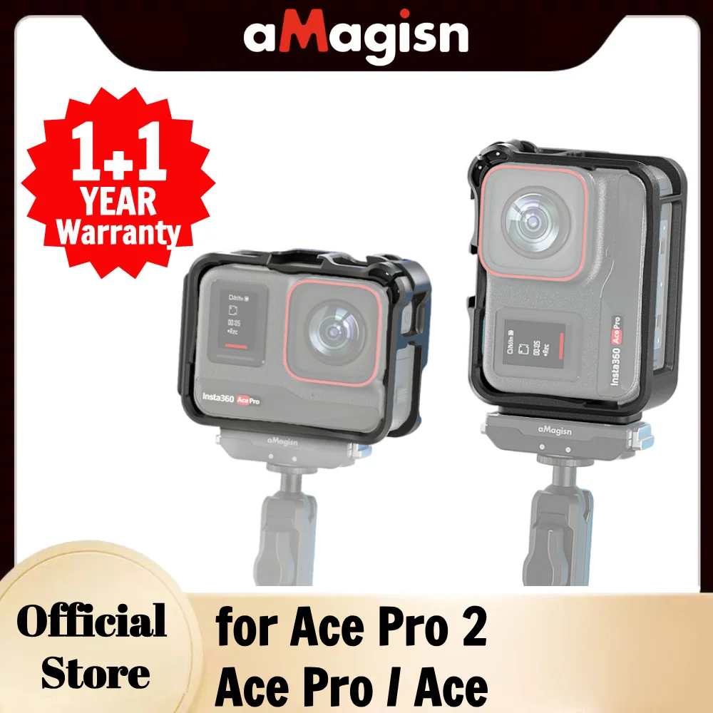 

aMagisn Utility Frame Plastic Cage Protective Housing , Horizontal Vertical Mounting Jacket for Insta360 Ace Pro 2 Accessories