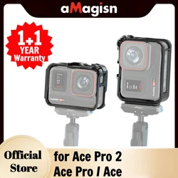 aMagisn Utility Frame Plastic Cage Protective Housing , Horizontal Vertical Mounting Jacket for Insta360 Ace Pro 2 Accessories