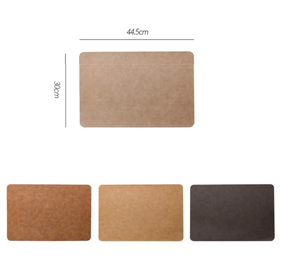 Home Kitchen Heat Resistant Leather Placemats Cafe bar Cleaning Wipeable Washable Place Mat Indoor Outdoor Mats & Pads