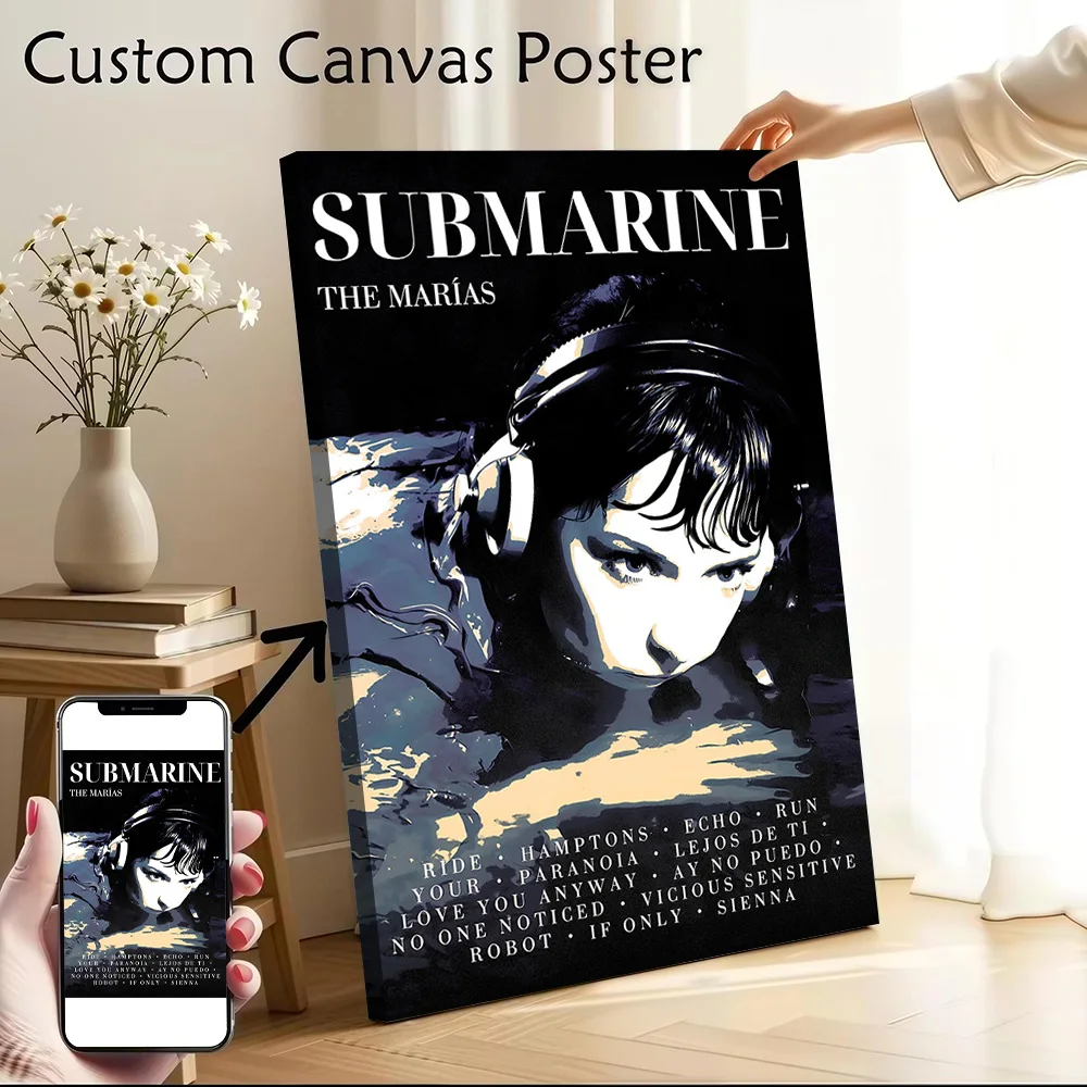 Submarine By The Marías Album Cover Printed Canvas Wall Art Customizable Paintings Poster Perfect Gift for Personalized Painting