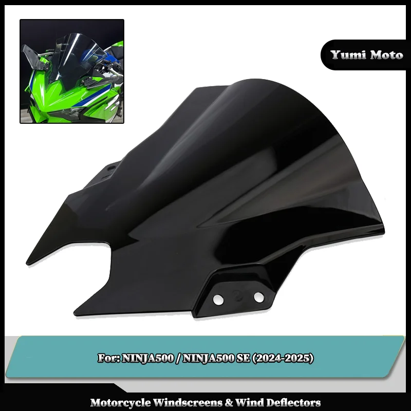 

Motorcycle Front Windshield Double Bubble Windscreen Visor Cover Motorcycle Wind Deflector For KAWASAKI NINJA500 SE 2024-2025
