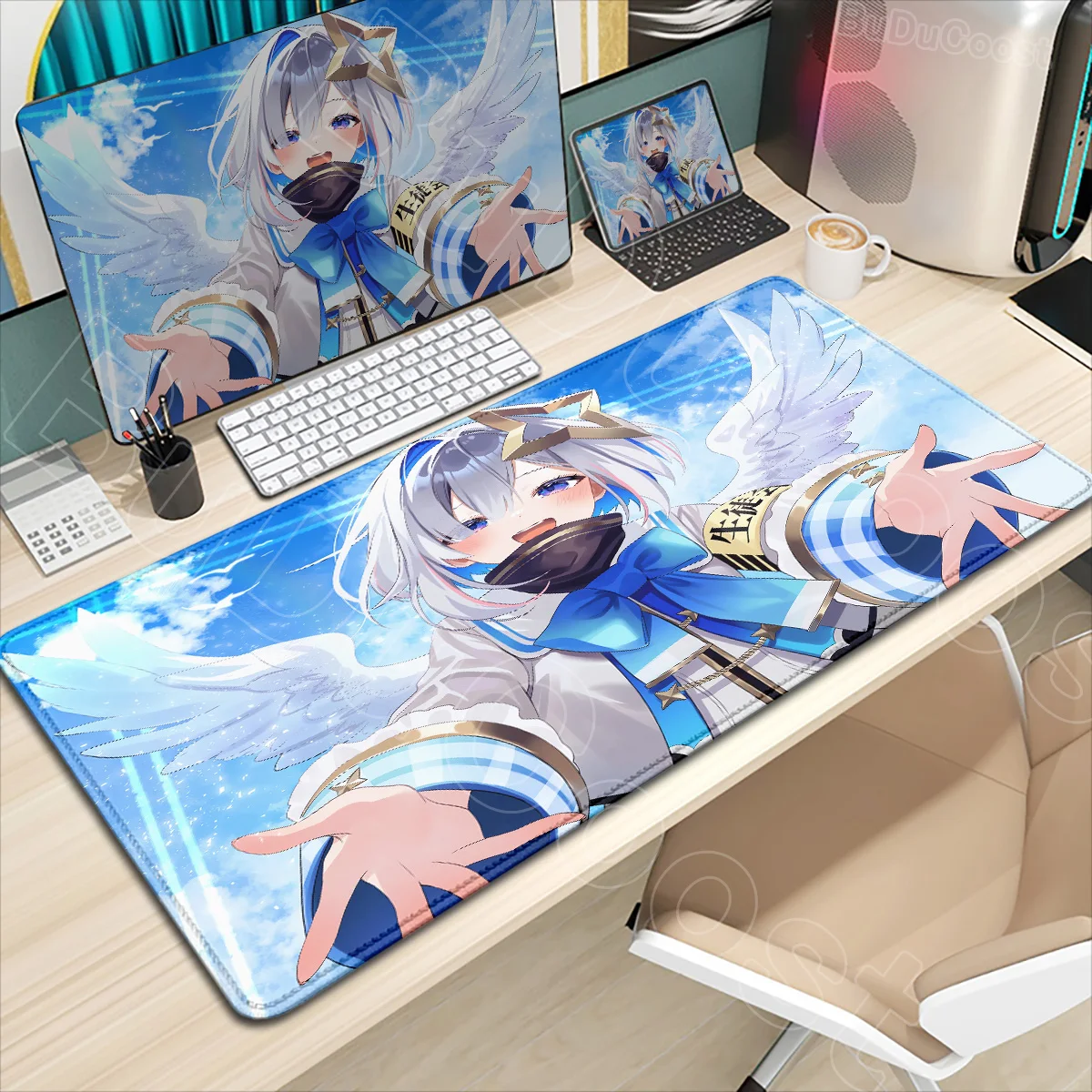 

new Kawaii Anime Hololive Amane Kanata HD Printing Mouse Pad 900x400mm Gaming Desk Mat Speed Computer PC Keyboard Pad for Gamers