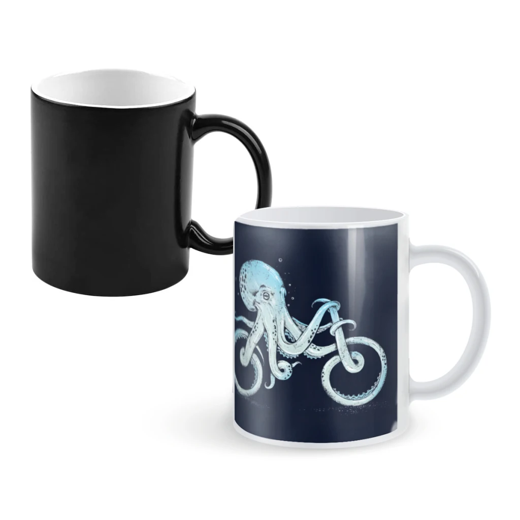 

Octopus BikeCoffee Mugs And Mug Creative Color Change Tea Cup Ceramic Milk Cups Novelty Gifts