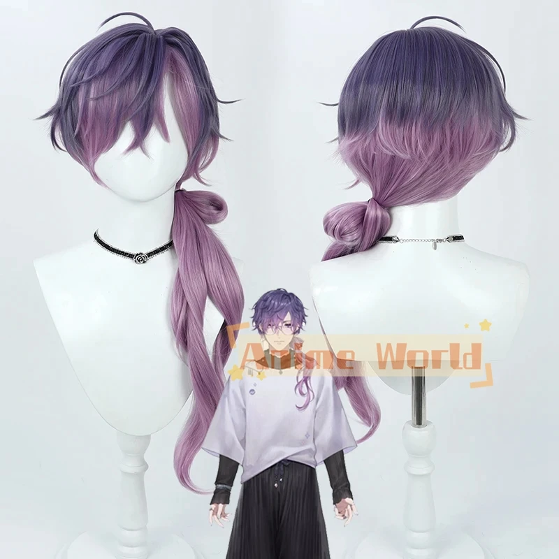 

Nijisanji Vtuber Uki Violeta Cosplay Wig Purple Mixed Heat Resistant Synthetic Hair Halloween Party Role Play Carnival + Wig Cap