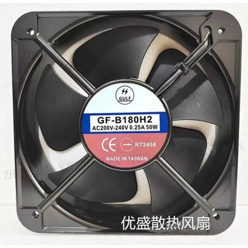 Y  1 Pc. for  GULF Fan GF-B180H2 AC220V 18CM cabinet cooling fan 2 wire Aluminum frame