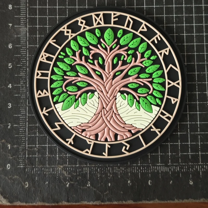 Tree of Life Morale Tactical Patch 3D PVC Hook&Loop Emblem Military Yggdrasil Viking Totem Morale Badge Clothes Backpack Sticker