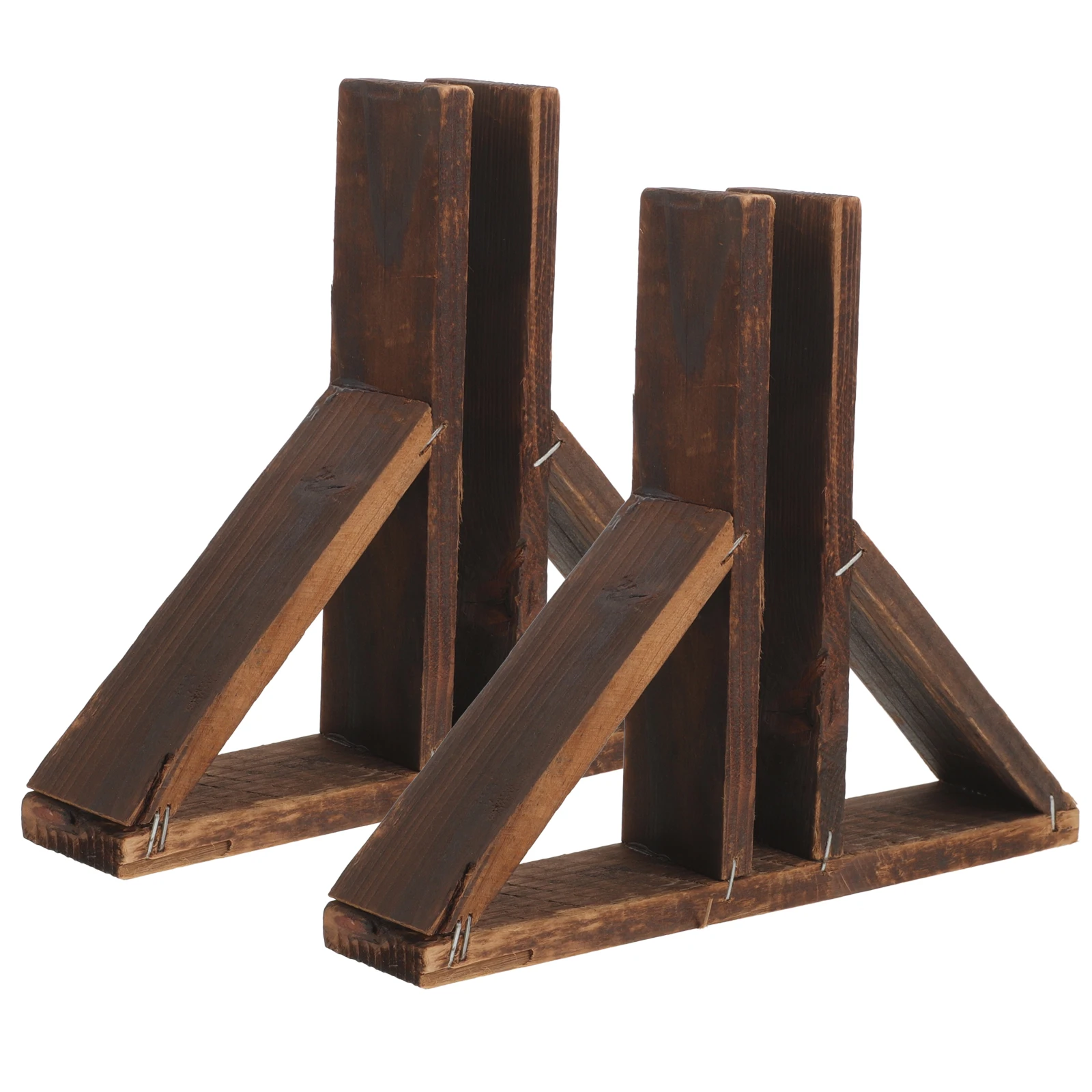 

2 Pcs Solid Wood Base Bracket Garden Fence Supplies Durable Fences Set Yard Fence Stand Holder Privacy Screening Lawn Decor