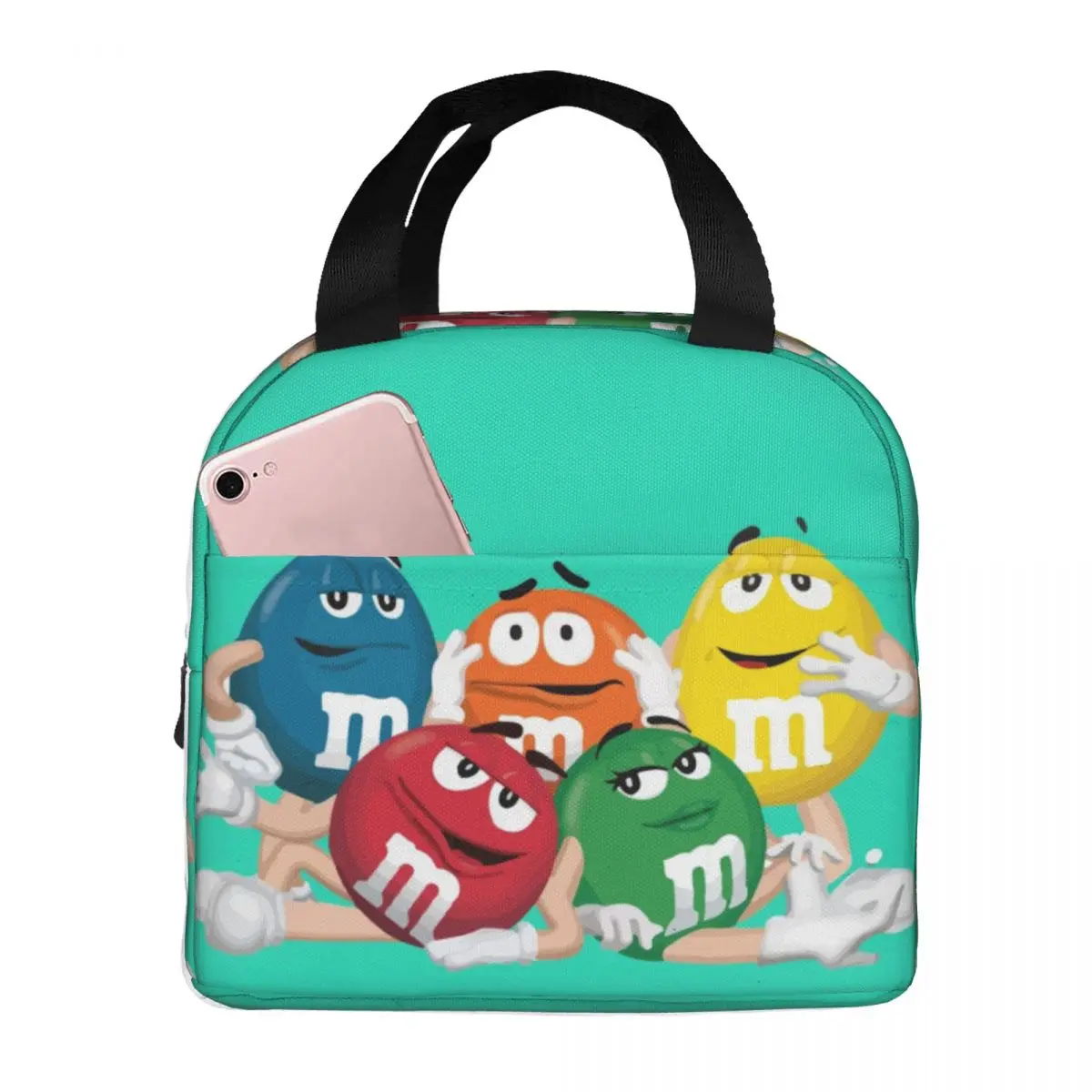 M And M Character Baby Lunch Bags Insulated Bento Box Lunch Tote Leakproof Picnic Bags Thermal Bag for Woman Children Travel