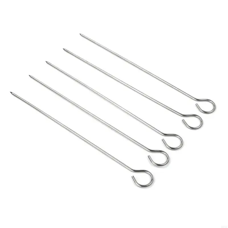 

68TC Stainless Steel BBQ Skewers Needle with Rack Grill Holder for Camping Gathering Party Roasting Barbecue Tools