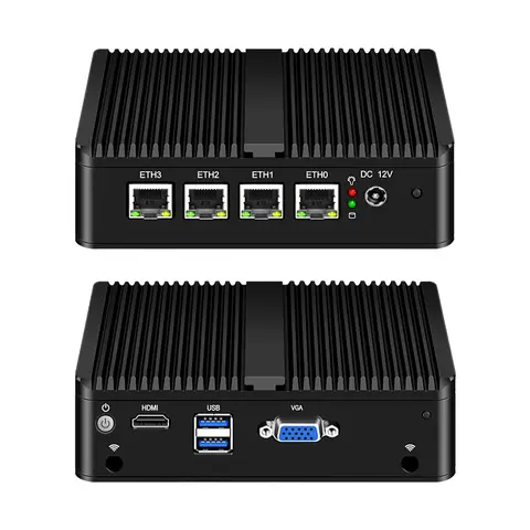 Fanless Mini PC OPNsense Router Intel Celeron N2940 Quad Cores 4 LAN Ports Gigabit Ethernet Firewall Appliance Pfsense