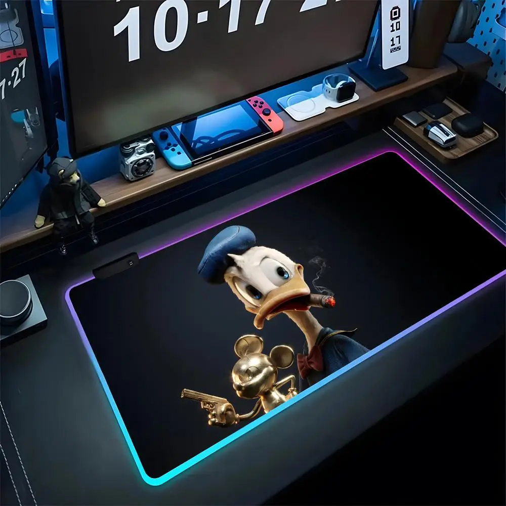 

Donald Duck Mouse Pad Gaming Rgb Mousepad Cartoon Backlit Keyboard Gamer Girl Xxl Laptop Mat Table Pads Deskpad