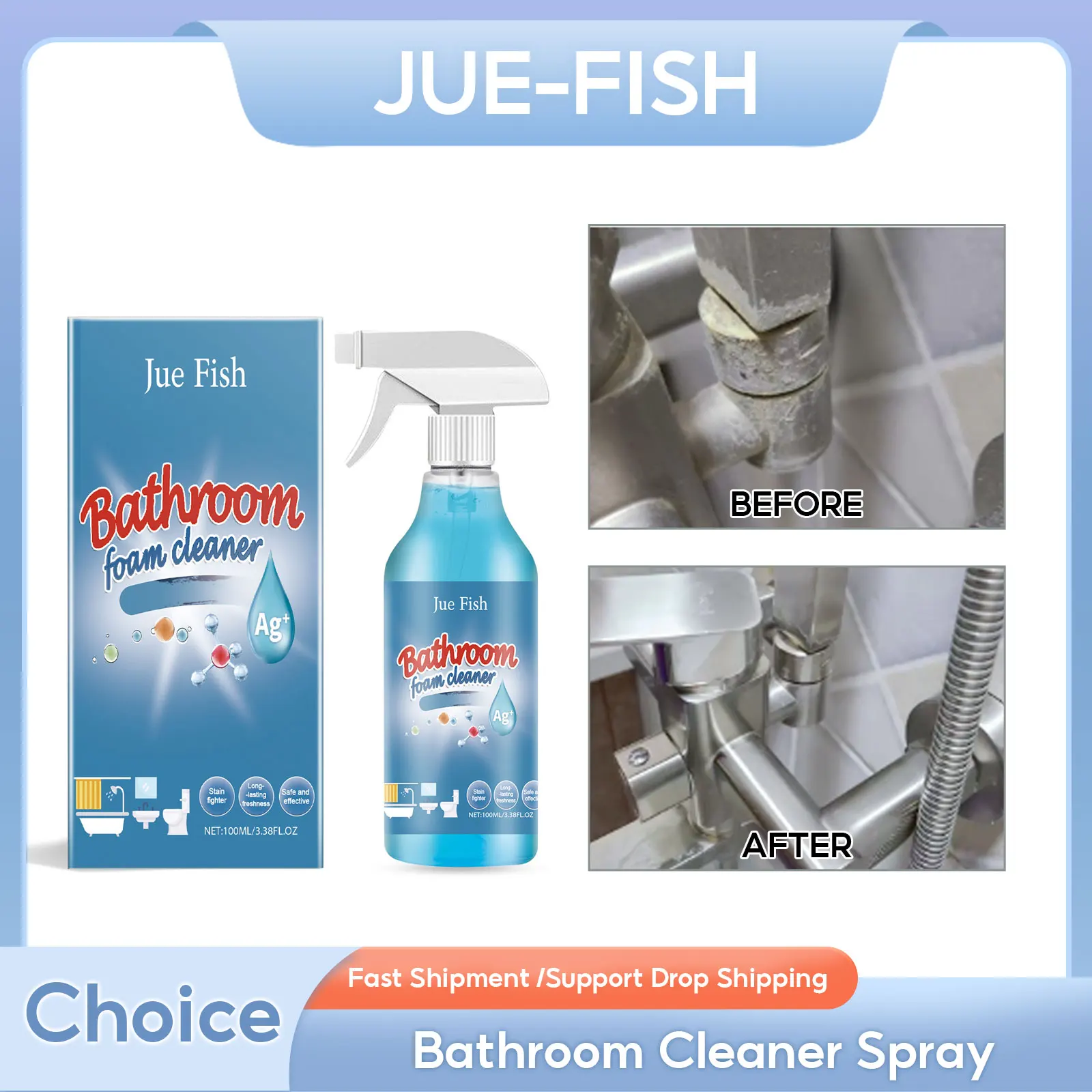 

Bathroom Cleaning Spray Shower Bathtub Stain Cleaning Shower Room Glass Descaling Faucet Rust Removing Bathtub Cleaner Liquid