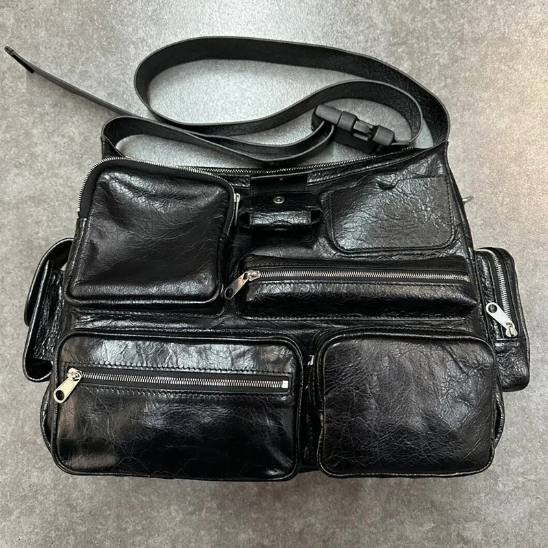 

Moto & Biker Square Bags For Women Luxury Designer Handbag Purse In PU Multiple Pockets Zipper Shoulder Crossbody Computer Bag