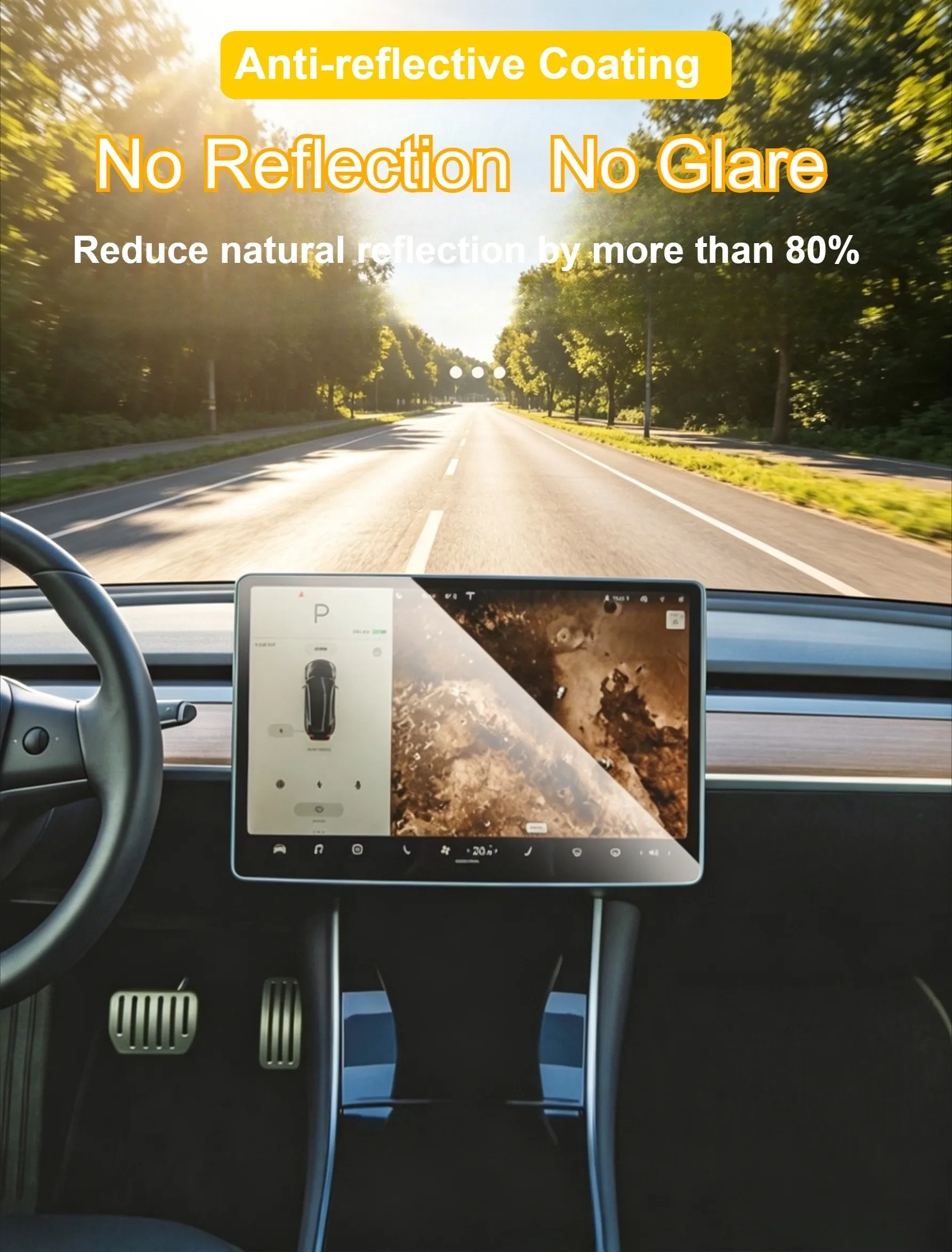 Für Tesla Model 3 Highland 15,4-Zoll-Bildschirm Panzerglasfolie Automatisches staubfreies Installationsset Kratzfest Blendfrei HD Matt – Detail 7