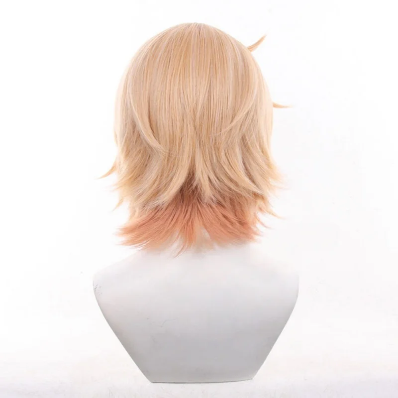 Genshin Impact Dahlia Cosplay Wig Orange Pink Short Hair Goth Vampire Heterochromia Boy Mondstadt Women Men Halloween Wig Cap