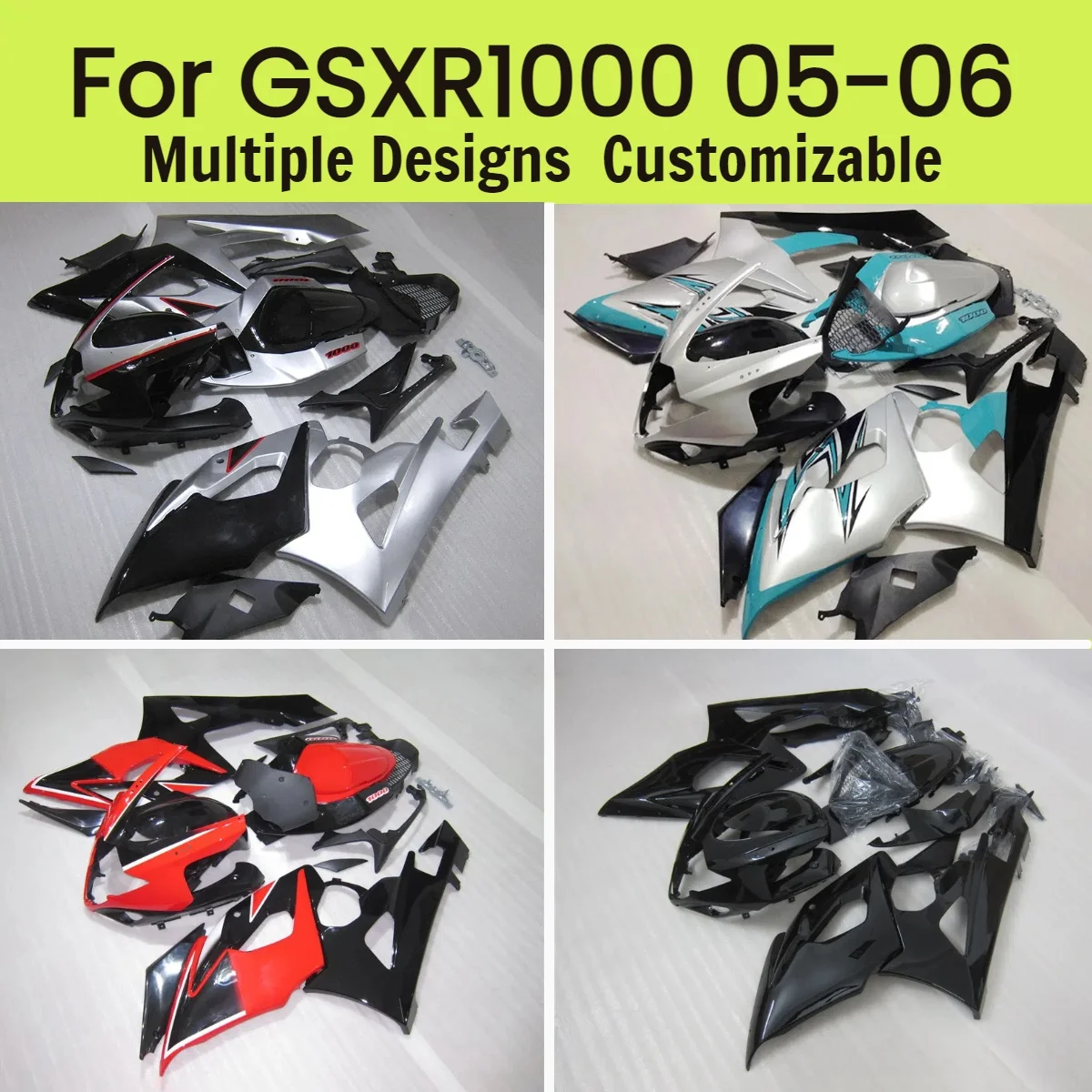 Motorcycle Accessories Fairings GSXR1000 2005 2006 Prime ABS Fairing Injection Bodywork Kit for GSXR 1000 05 06