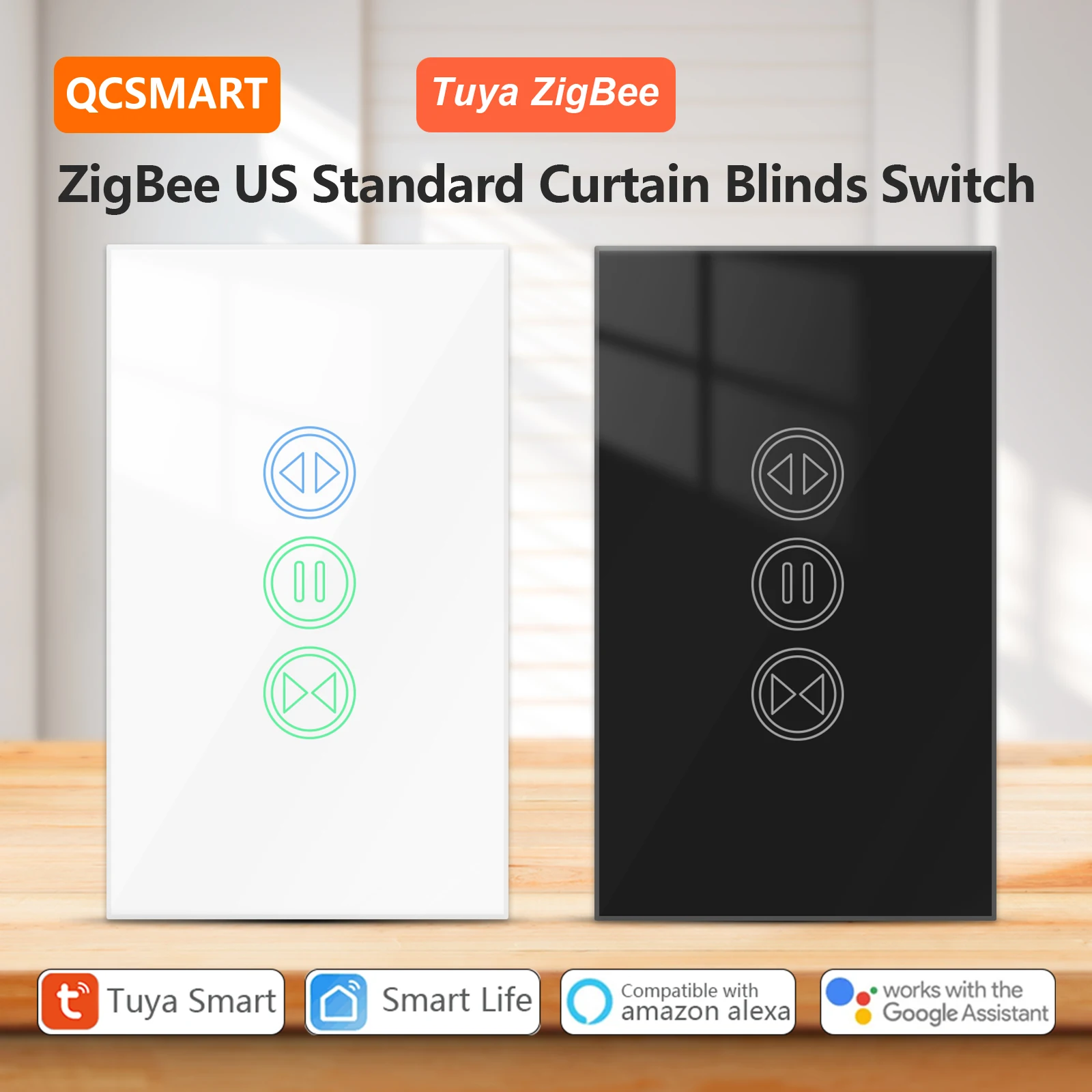 Tuya Smart Life ZigBee rolluikgordijn US Switch Timer Percentage Controle Werk met Home Assistant Google Alexa