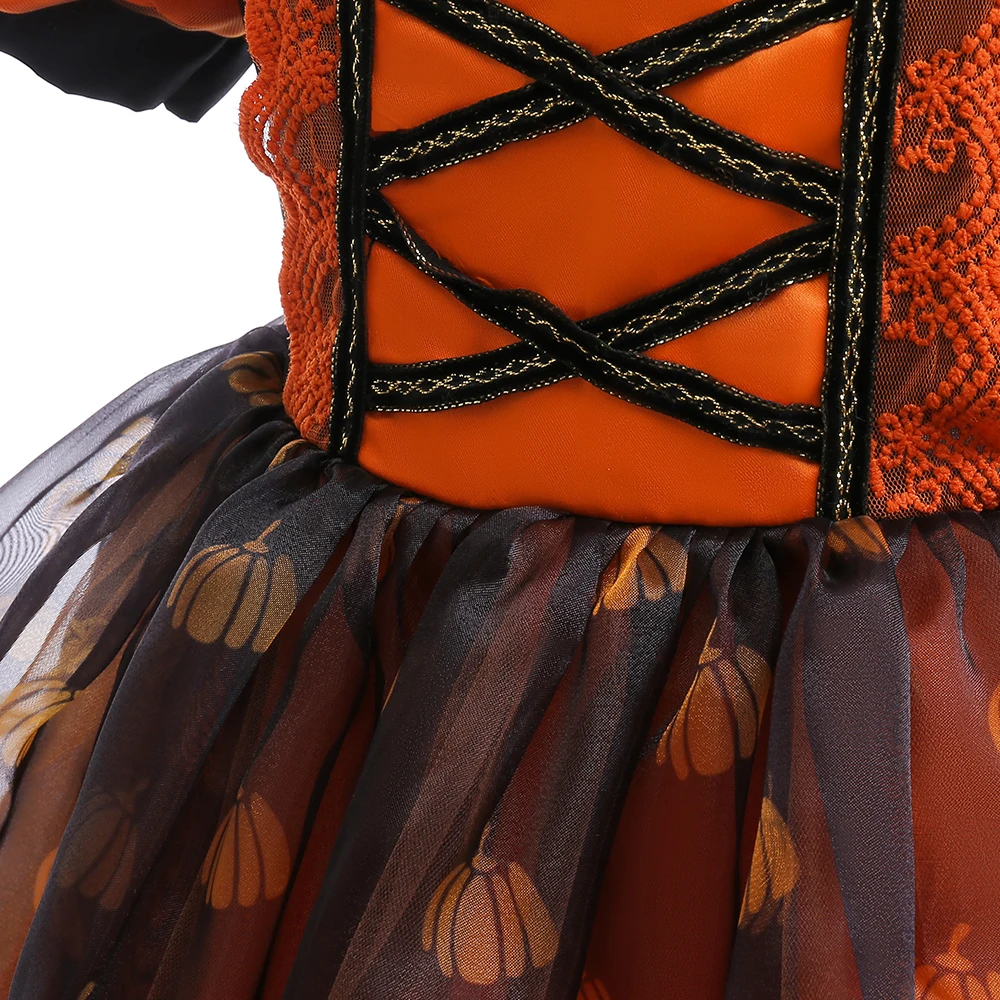 Elegante Halloween-Partykleider für Mädchen, schicke Schleifenkleider für Hochzeiten, Brautjungfern, Geburtstage, Prinzessinnen-Abendkleider, Mädchen-Ballkleider, Weihnachtskostüme – Detail 6