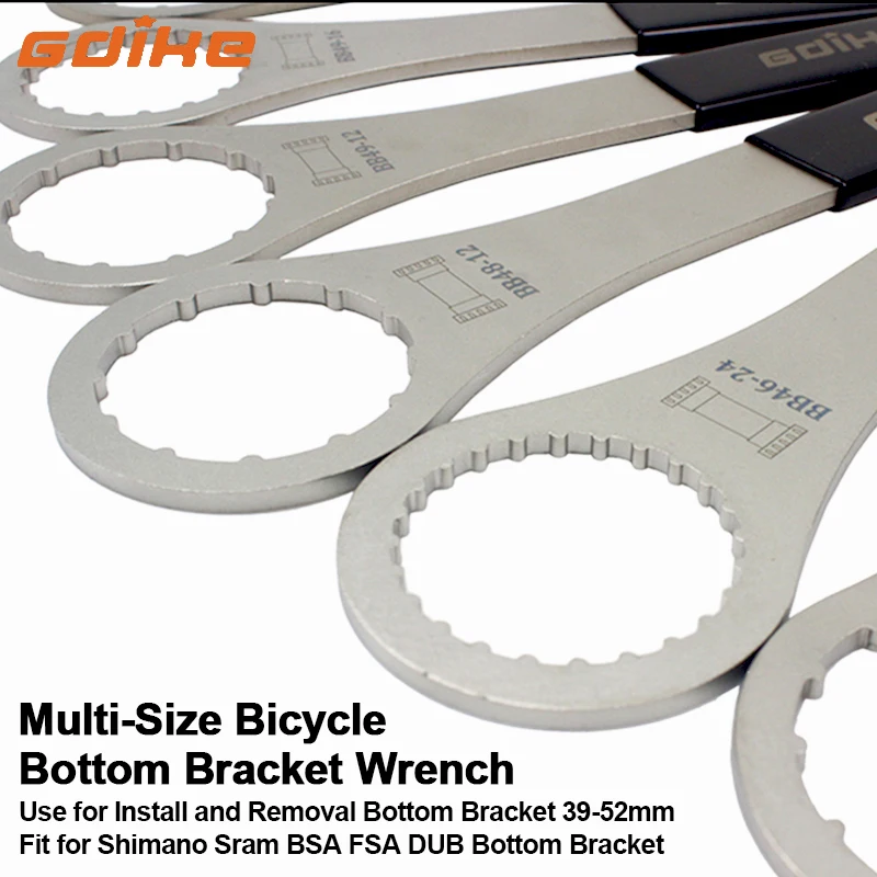 Bicicleta Bottom Bracket Wrench, BB Instalar, Remoção Bike Tools, 12T, 16T, 24T, 39-52mm Wrench para Sram BSA, DUB