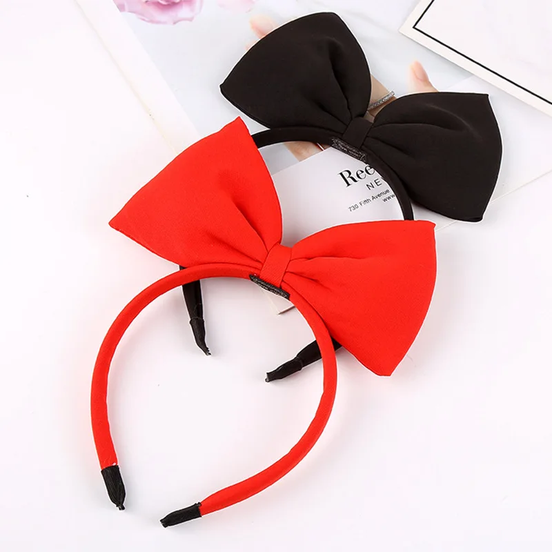 Red Black big Bow Knot Hairbands Hairpin for Women Girls Hair Accessories Hair Band Ties Headbands for Children Headdress