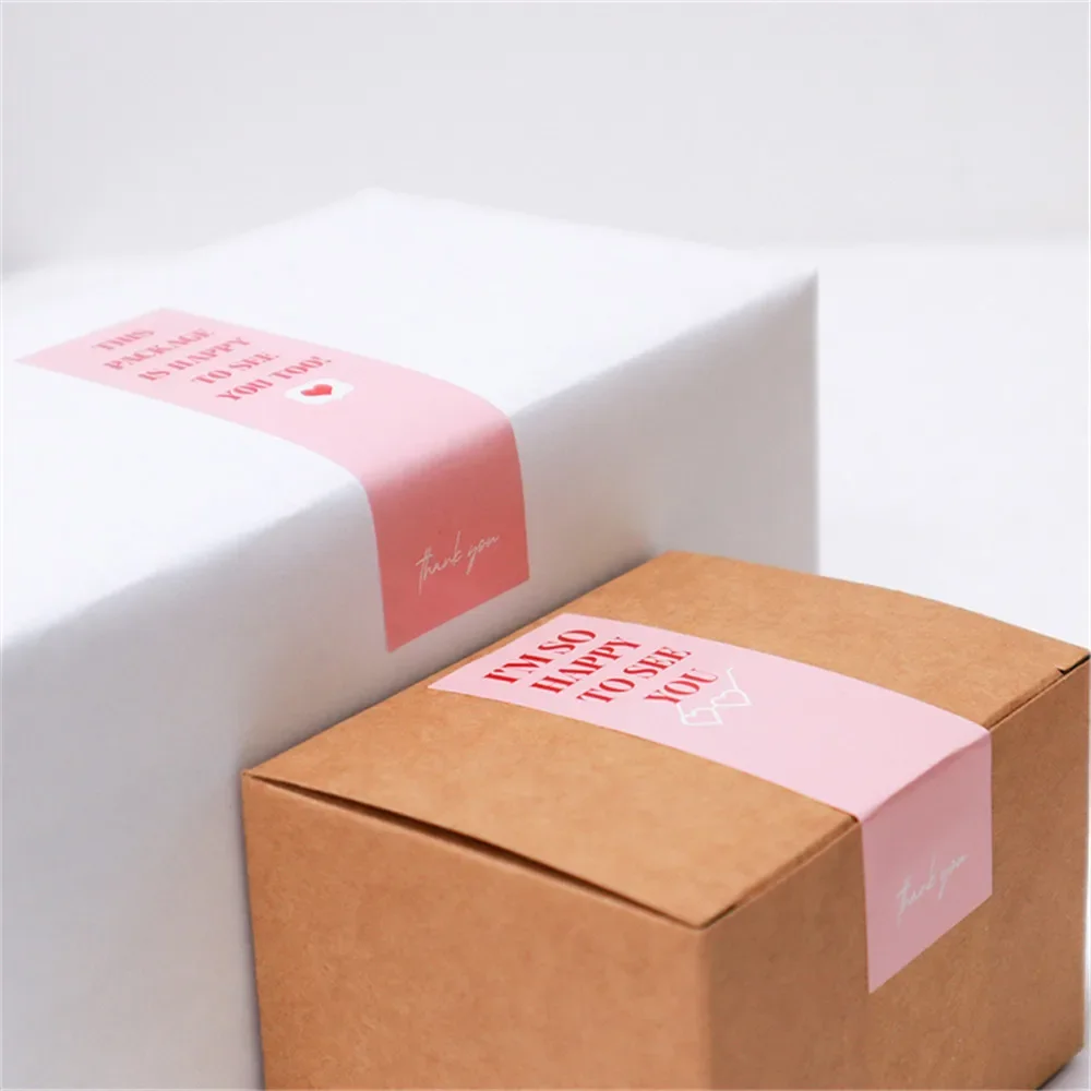 100pcs/roll Thank You Sticker Seal Labels Small Business Gift Decor Sticker Package Sticker Sealing Package Is Happy To See You