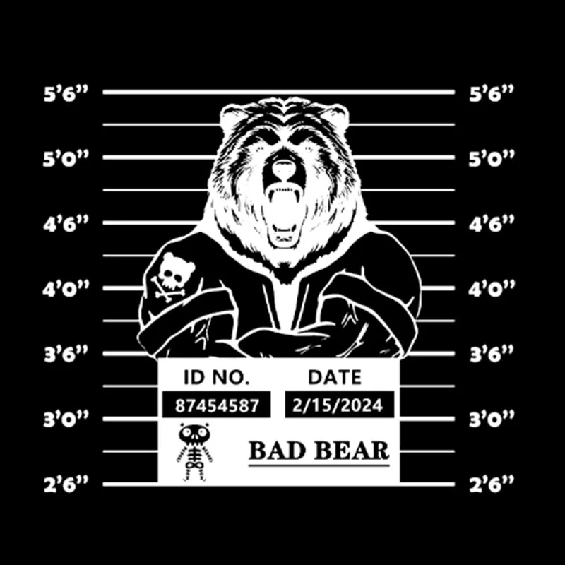 2pc Heat Transfer PVC Patches Fluorescence Criminal Bear DIY Clothes Stickers For Clothing Iron On Patches For Cool Festival