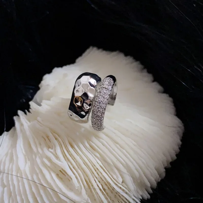 فاسق الزركون مزدوجة طبقة الأذن الكفة للنساء ، لا ثقب الأقراط ، العصرية فريد المعادن ، هندسية الأذن كليب ، مجوهرات اكسسوارات ، هدية