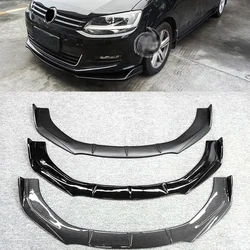 Car Front Lip For Volkswagen Sharan Accessories 3Pcs Front Bumper Split Lip Body Kit Spoiler Diffuser Deflector Modification
