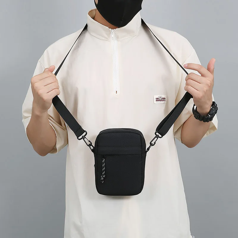 Fashionable and Trendy Shoulder Bag, Casual Commuting Mobile Wallet, New Daily Minimalist Oxford Cloth Crossbody Bag for Men