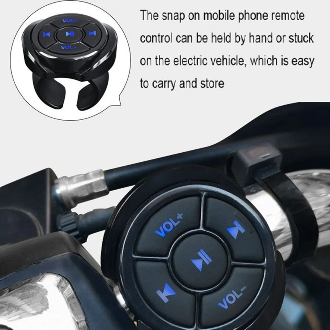 Wireless Bluetooth Media Button Remote Controller Car Motorcycle Bike Steering Wheel Music Play Remote for Phone Tablet