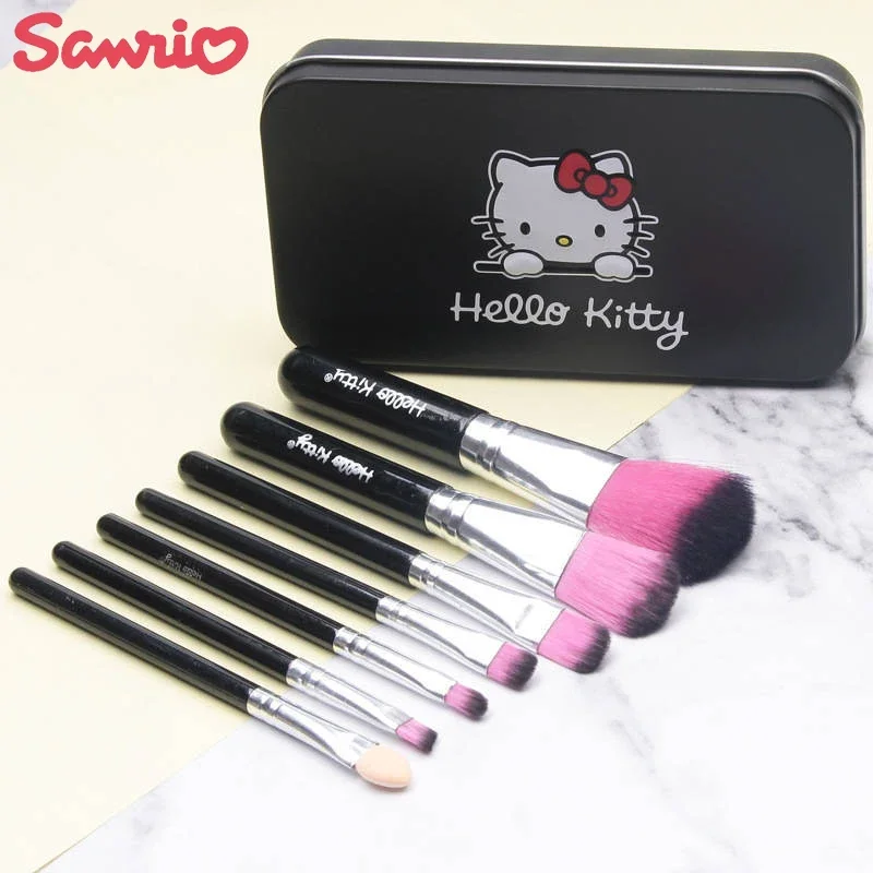 Kawaii Hello Kitty Makeup Brush Set Cute Blush Eyebrow Lip Eye Shadow Brush Beauty Tools Girl Facial Beauty Make Up Brushes Gift