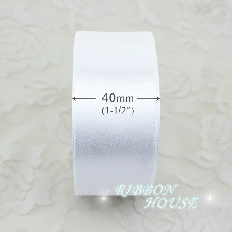 (25 yards/roll) 40mm Single Face Satin Ribbon Fabric Webbing Decoration Gift Christmas Ribbons