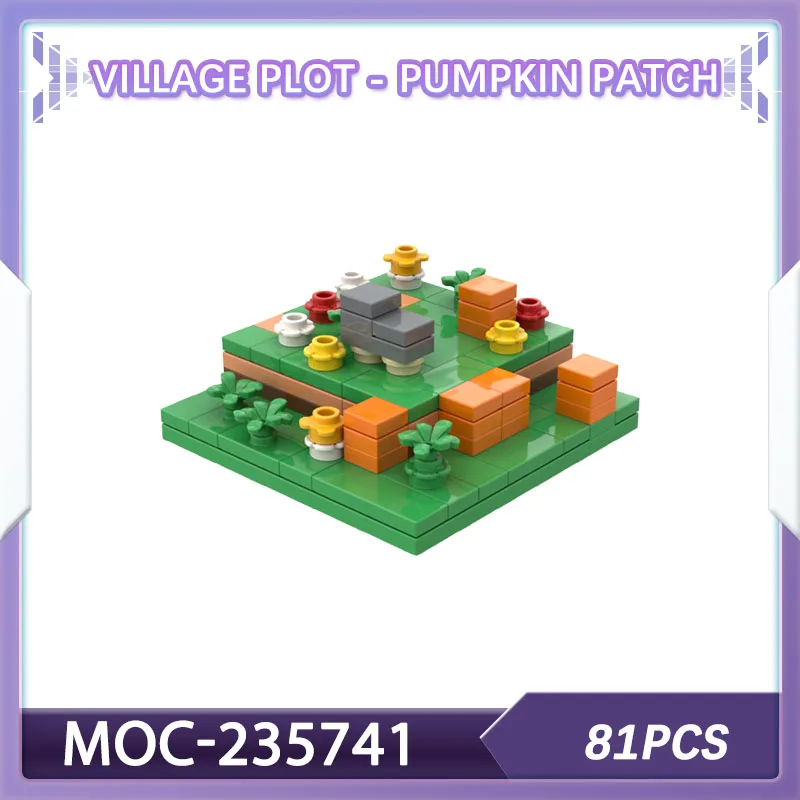 

Набор строительных блоков Village Plot - нашивка в виде тыквы Pixel MOC-235741 Ремесленная игра Украшение дома Рождественский подарок