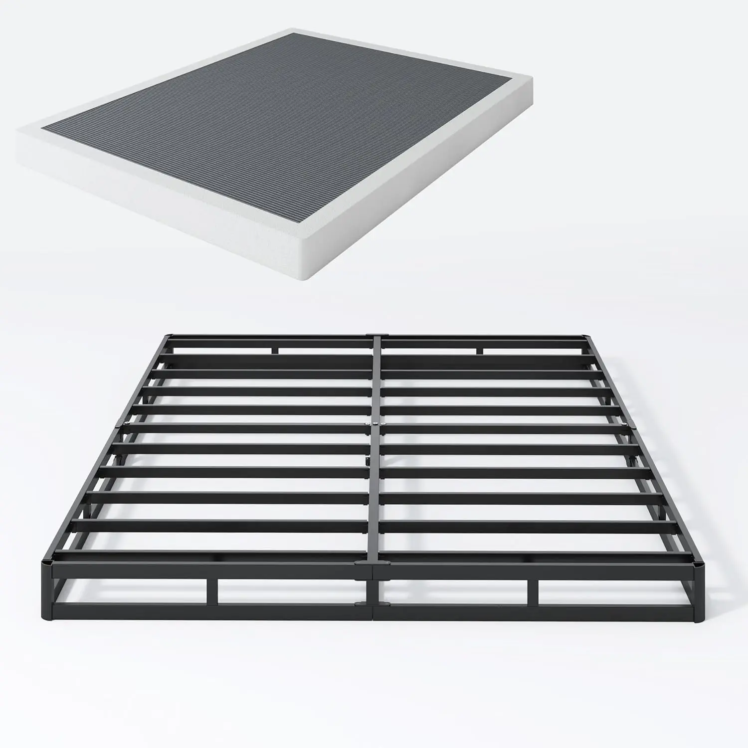 

Box Springs 5 Inch Queen Box Spring Only Bed Base, Mattress Foundation, Easy Clean Fabric Cover, No Noise, Easy Assembly