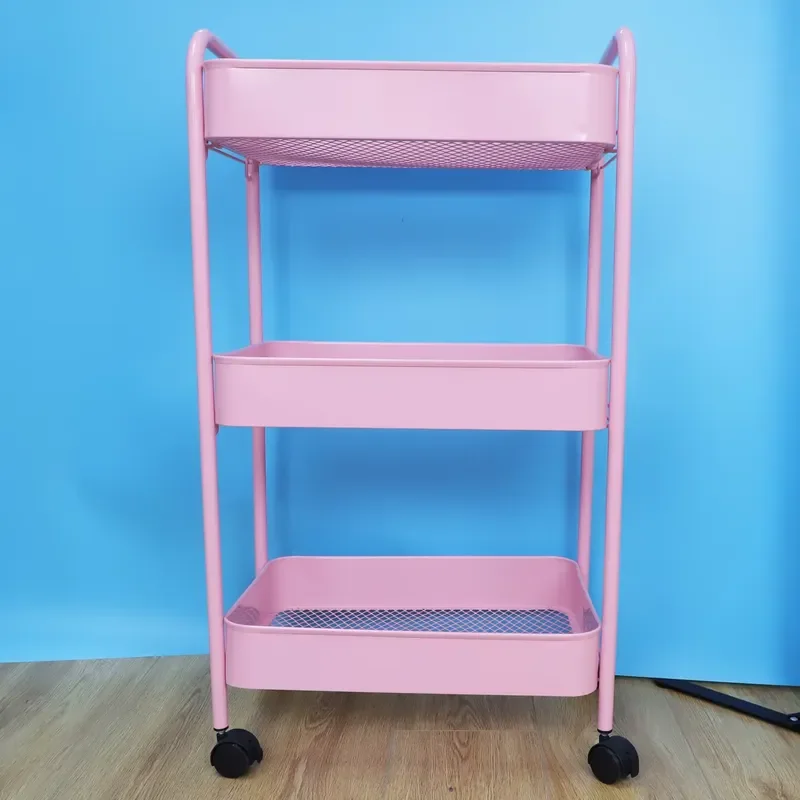 New 3-Tier Metal Rolling Cart Large Capacity Wheels Storage for Eyelash Extension Shelves