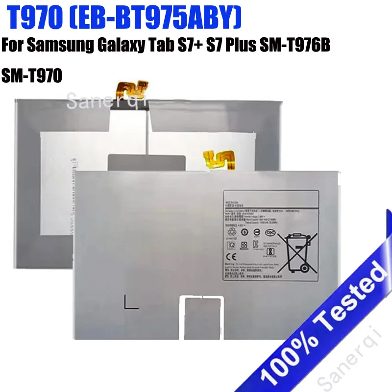 

9800mAh Replacement Battery T970 EB-BT975ABY Battery For Samsung Galaxy Tab S7+ S7 Plus SM-T976B SM-T970