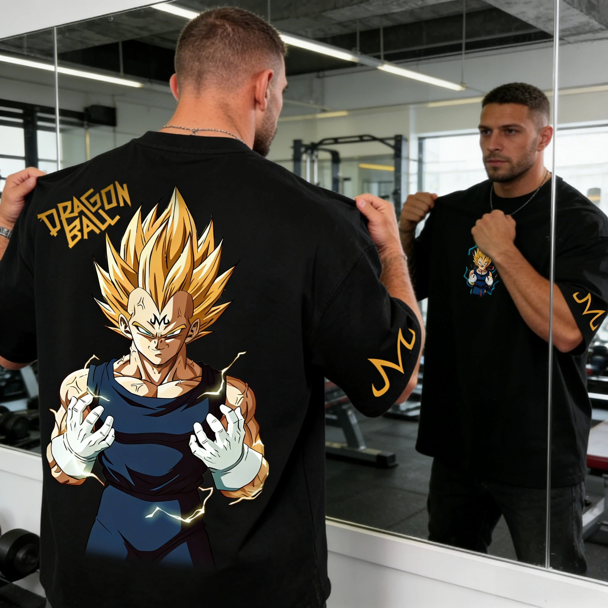 2026 Sommer Dragon Ball Oversized T-Shirt Hochwertige 100% Baumwolle Majin Vegeta Bedruckt Unisex Retro Casual für Erwachsene und Kinder