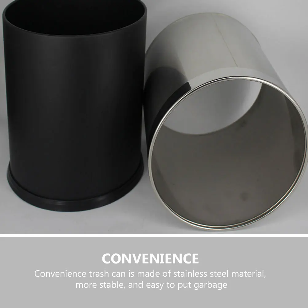 

Stainless Steel Trash Can Modern Compact Waste Bin for Kitchen Bathroom Office Bedroom Household Recycling Dustbin