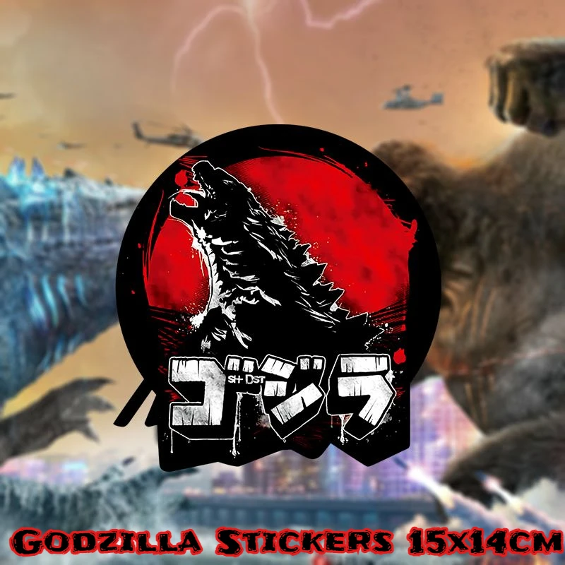 Anime Godzilla Cartoon fai da te fogli riflettenti decorativi moto fuoristrada veicolo skateboard auto adesivo impermeabile 15x14 cm