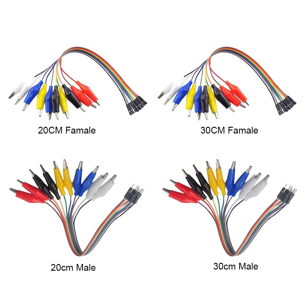 

10-контактные 20 см/30 см цветные мужские и женские повязки на голову DuPont, тестовая линия зажима типа «крокодил»