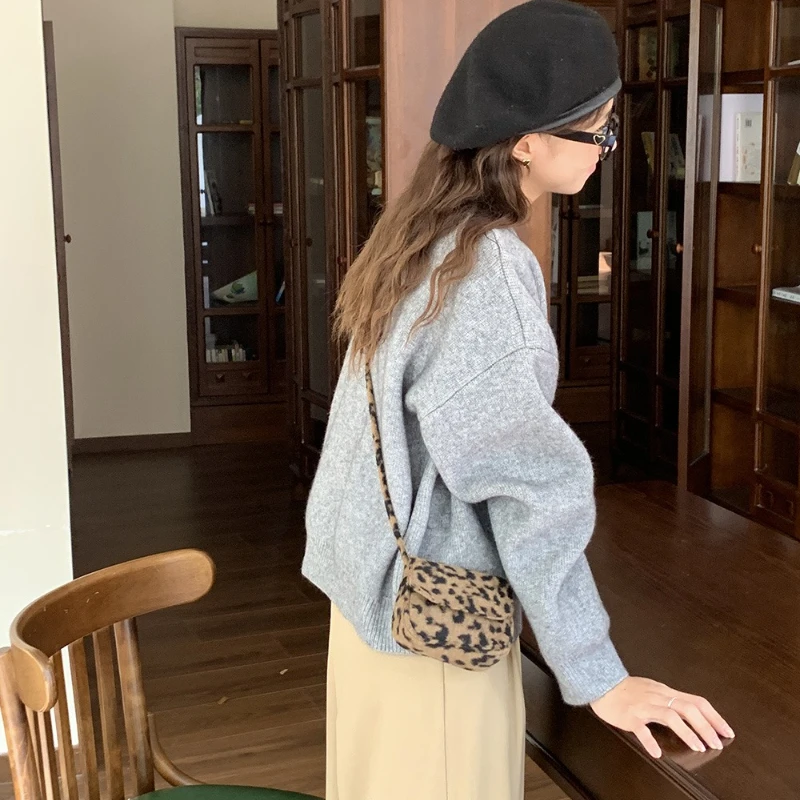 

2025 new fall and winter tide plush zebra print leopard print mini small bag single shoulder crossbody small square bags