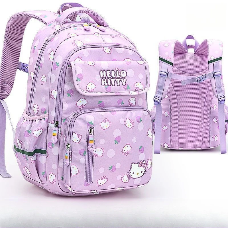 Sanrio Hello Kitty Cinnamoroll Backpack High-Value Cartoon Printed Large-Capacity Portable Waterproof Ridge-Protecting Schoolbag