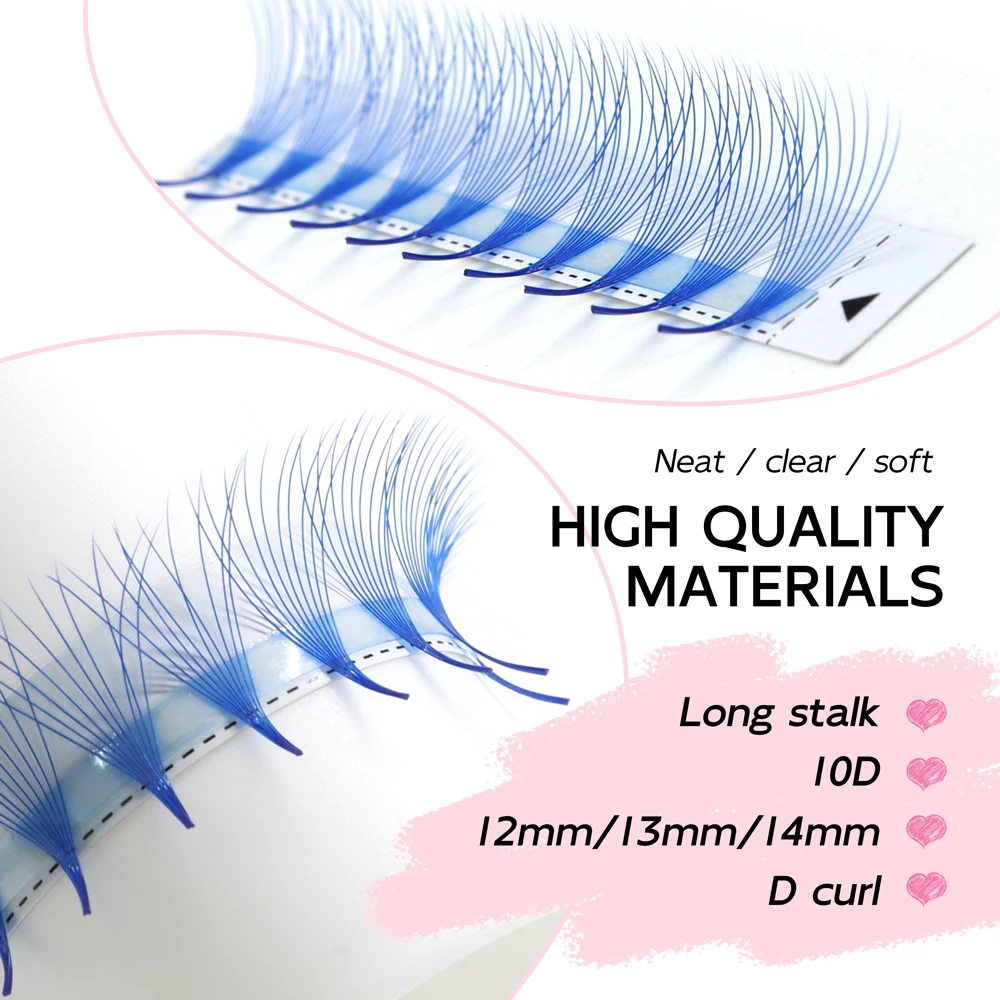 Colorful Premade Volume Fans 6D MIX Individual Lashes 12 Rows Pre Made Russian Volume Fan Eyelash Extension Faux Mink Make Up