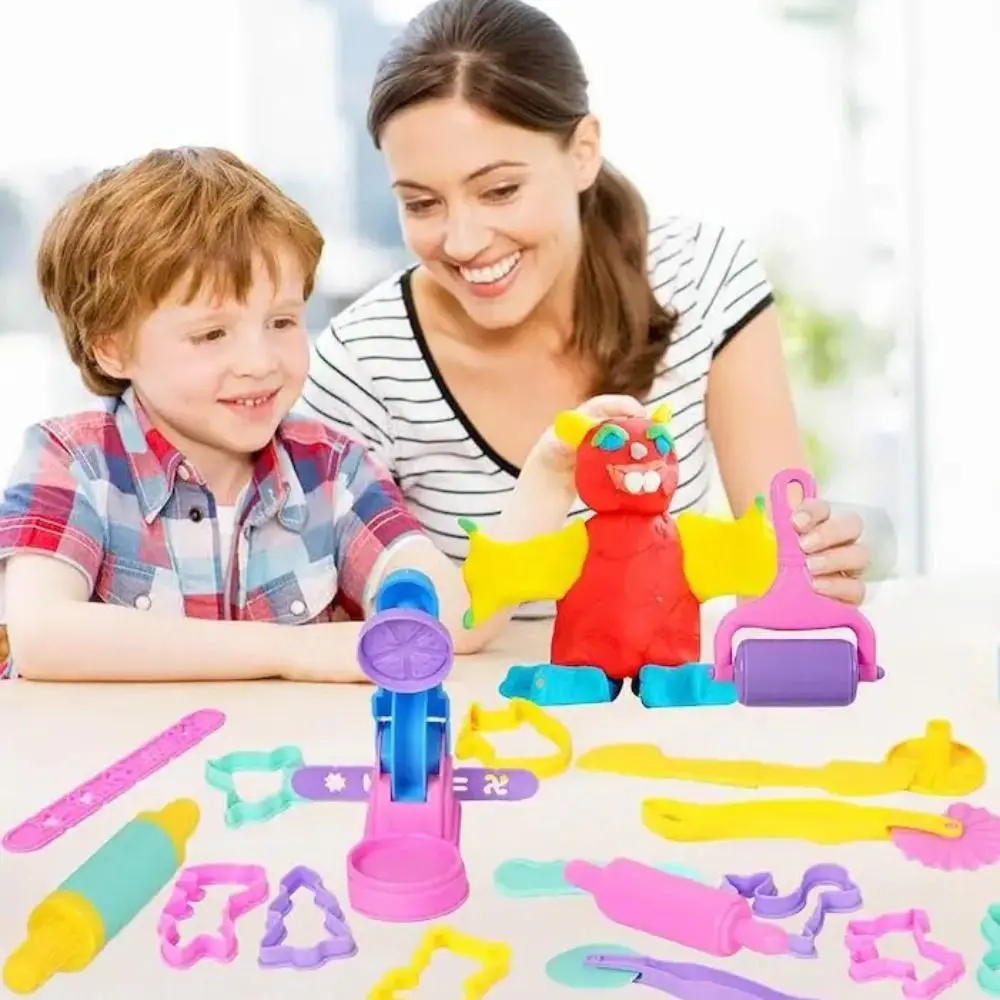 Mini molde de plastilina 3D creativo, accesorios educativos seguros para arcilla de modelado, Kit de herramientas de masa DIY de Color aleatorio de plástico para niños