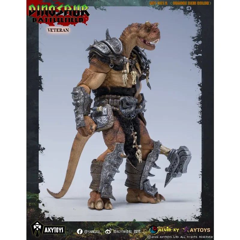 AXYTOYS Originele Dinosaurus Battlefield Vleesetende Bull Dragon Oranje Veteraan Gezamenlijke Eindproduct Beweegbare Orc Beeldje Model