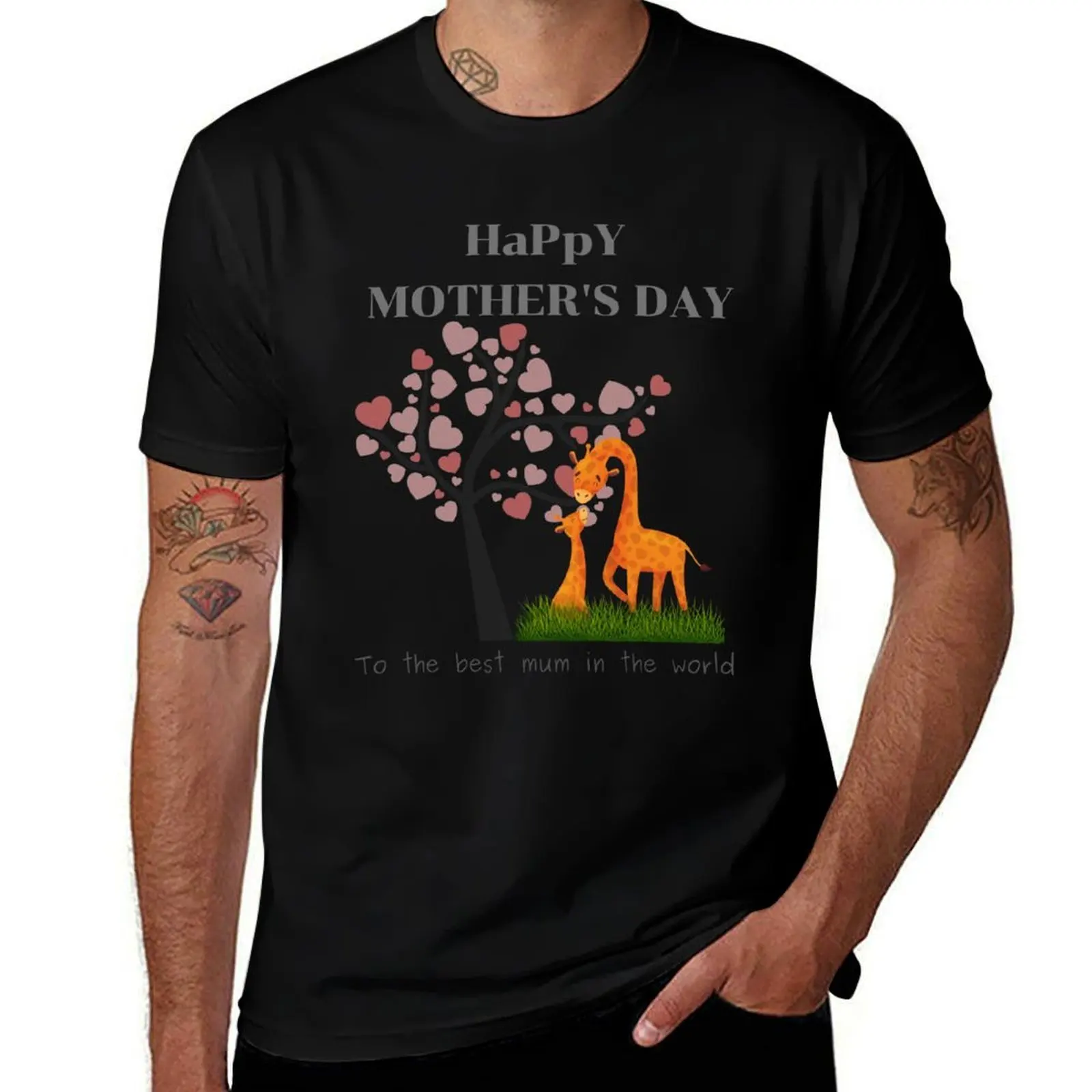 To the best mum in the world happy mother's day T-Shirt Basic Daily Outfit Short Sleeve Tee T-Shirt