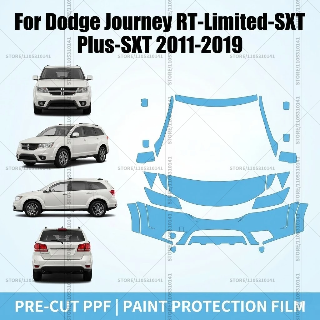 

Предварительно нарезанная прозрачная защитная пленка PPF для автомобилей Dodge Journey RT-Limited-SXT Plus-SXT 2011-2019