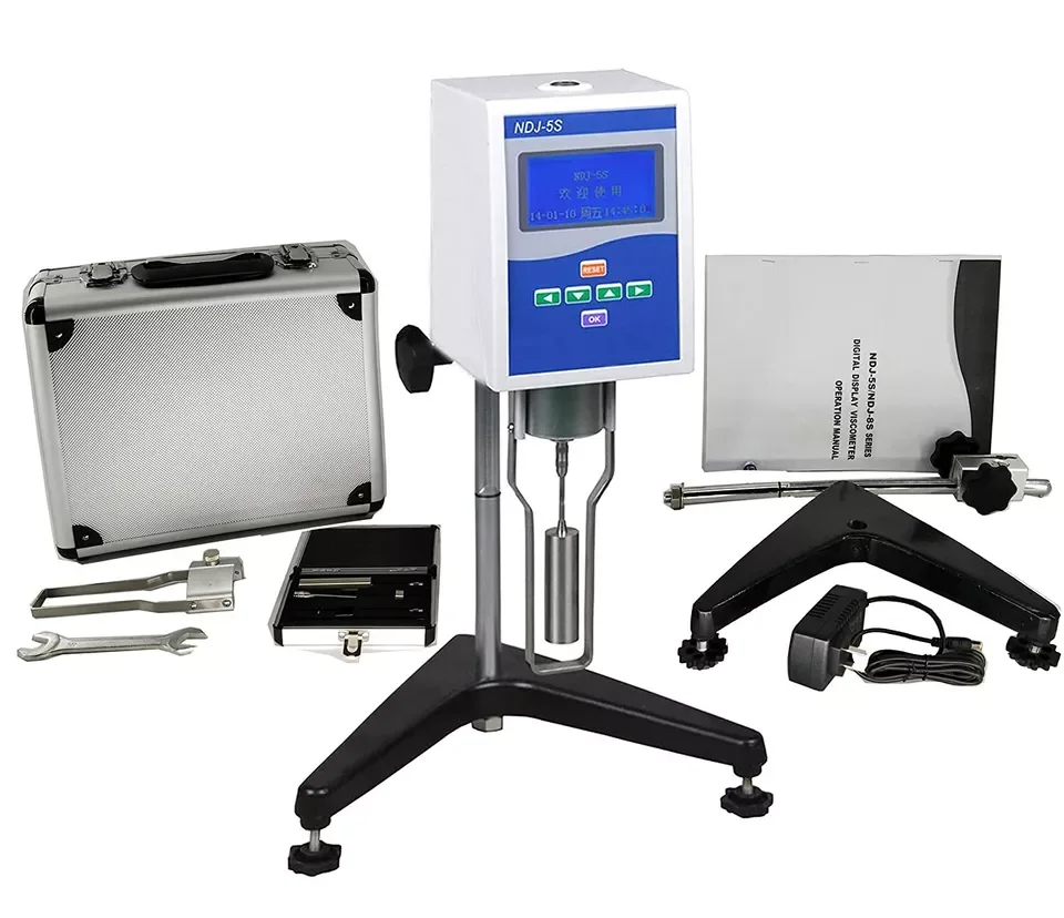 Digital Viscometer 1to 100000 mPa.s NDJ-5S with Temperature Display Sensor 4 Rotor Viscosity Measurement Accuracy ±1%