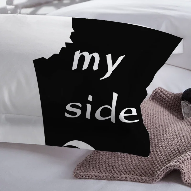 Simple Black + White Bedding Set Cat/Dog/He and her Couple Bedclothes Pillowcase Customized Home Textiles Bed Set